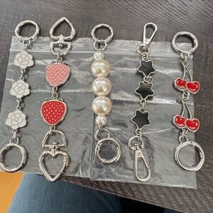 Bag extenders with silver hardware